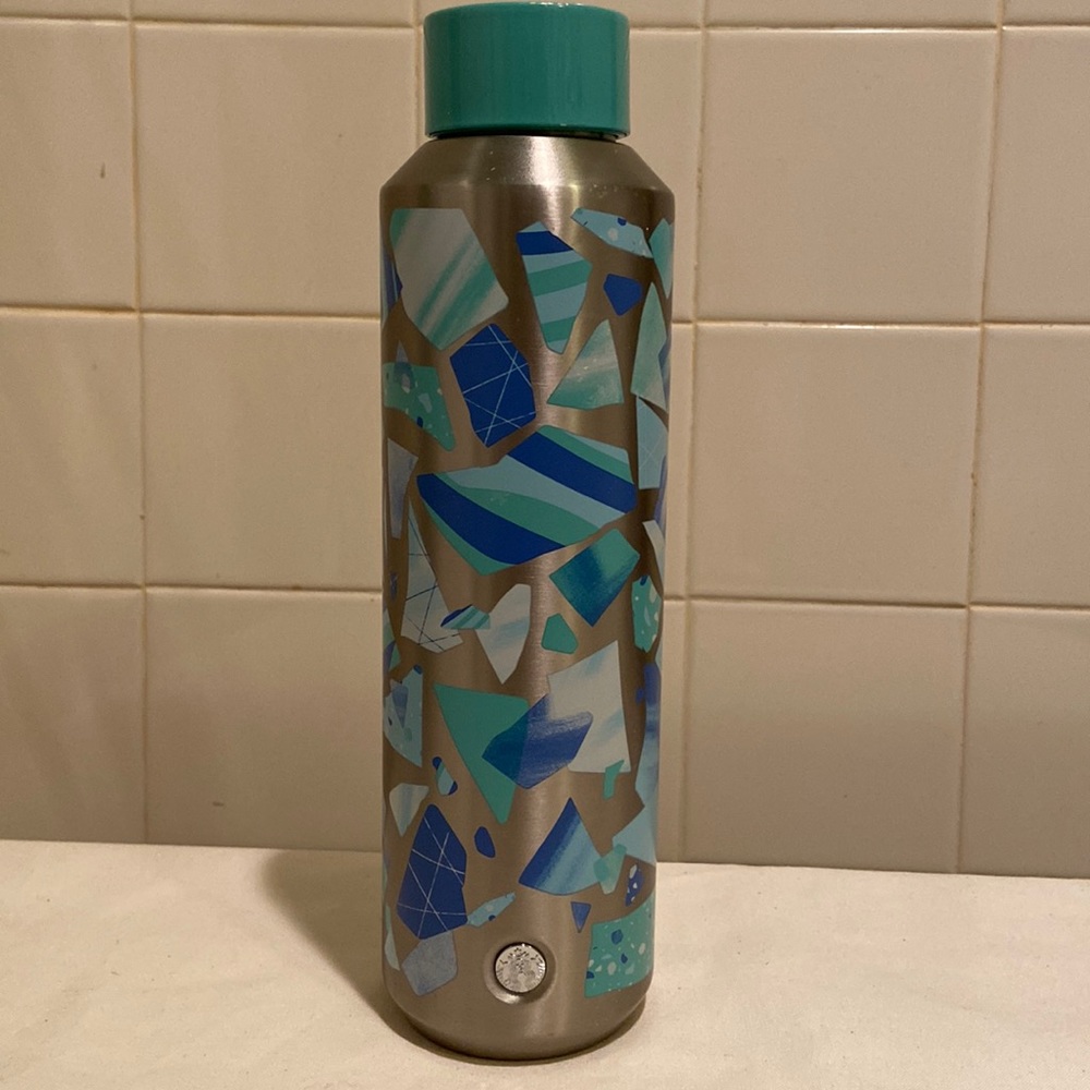 ❤️Starbucks stainless steel water bottle metallic green blue twist cap 20 oz